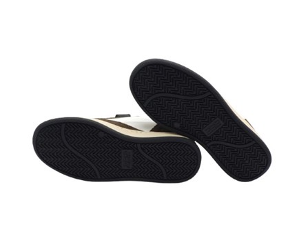 Sneaker in pelle e camoscio con doppio velcro
