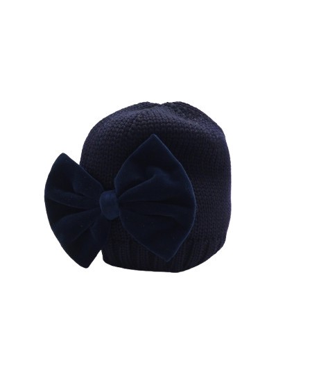 Cappello con fiocco in velluto