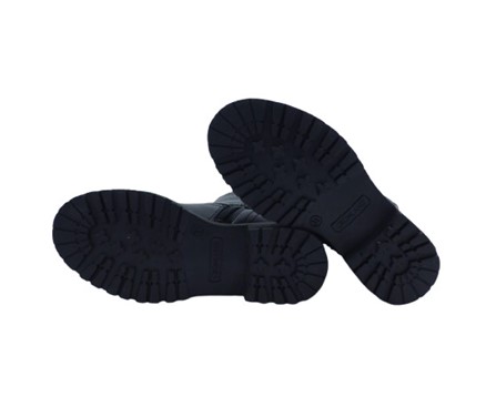 Stivaletto in pelle con anello laterale e zip