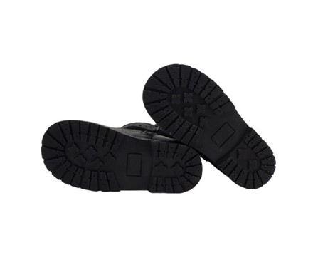 Stivaletto in pelle e velluto con zip