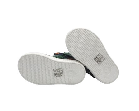 Sneaker primo passo in pelle e camoscio con lacci e zip