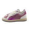 Sneaker in camoscio e glitter con lacci