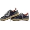 Sneaker in camoscio e glitter con lacci