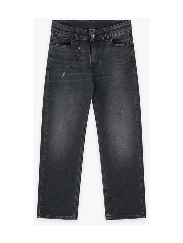 Pantaone in denim con catena