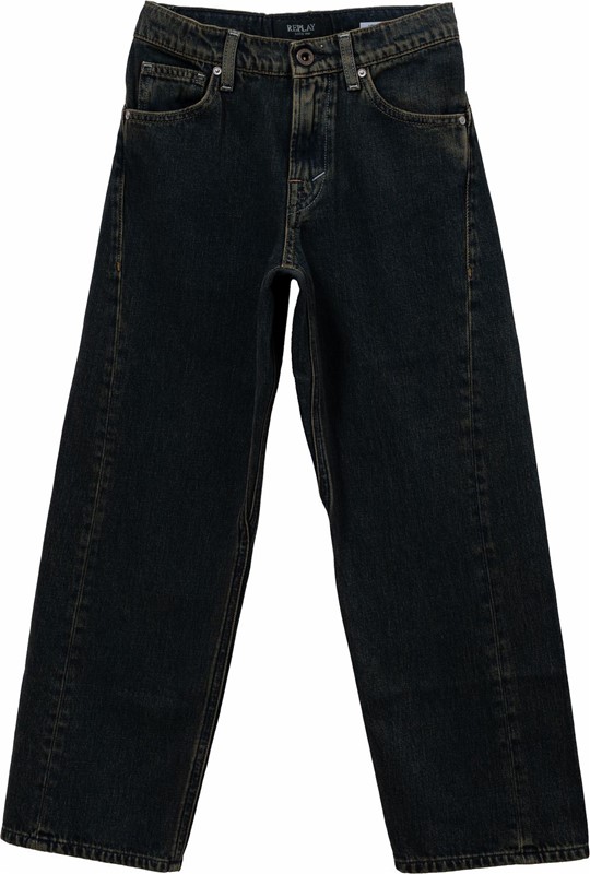 Pantalone in denim con tasche diverse sul retro