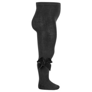 Calza in caldo cotone con fiocco in velluto laterale
