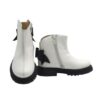 Stivaletto in pelle con fiocco posteriore e zip