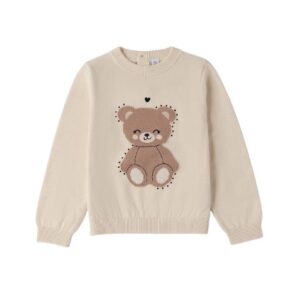 Maglione con orsetto e strass