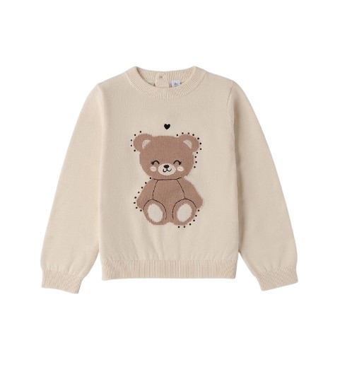 Maglione con orsetto e strass