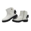 Stivaletto in pelle con fiocco posteriore e zip