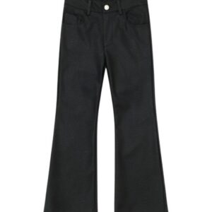 Pantalone con zip a zampa in ecopelle