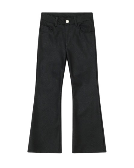 Pantalone con zip a zampa in ecopelle