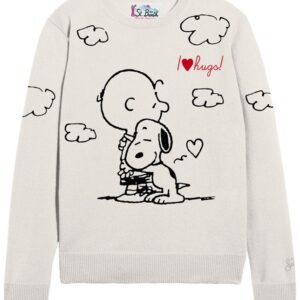Maglione con ricamo peanuts i love hugs