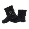 Stivaletto in pelle con fibbia laterale e zip