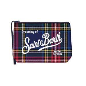 Pochette in velluto fantasia tartan