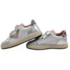 Sneaker in pelle laminata con doppio velcro