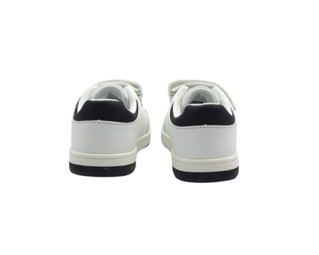 Sneaker in eco pelle con velcro e lacci
