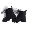 Anfibio in pelle con lacci in tulle e zip