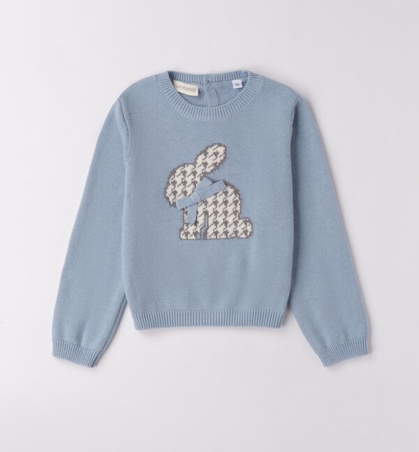 Maglione con coniglietto pied de poule