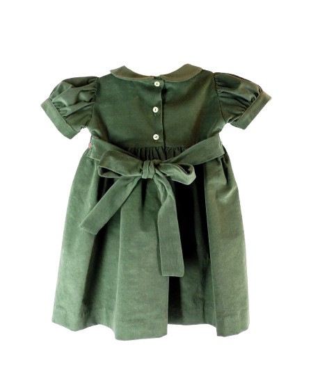 Vestito in velluto con roselline