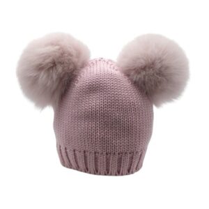 Cappello con doppio pon pon