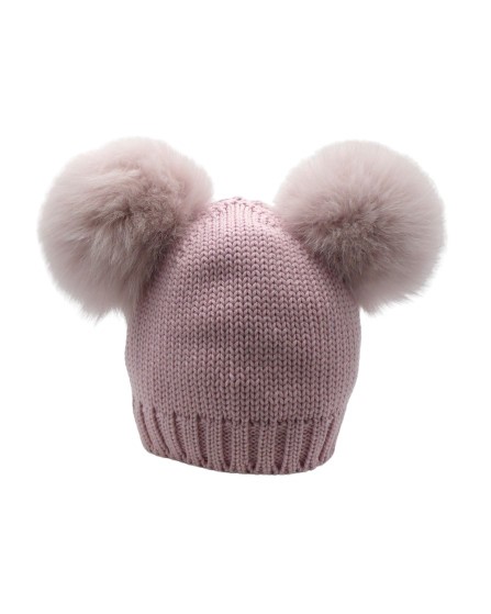 Cappello con doppio pon pon