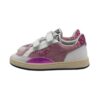 Sneaker in pelle e camoscio con doppio velcro