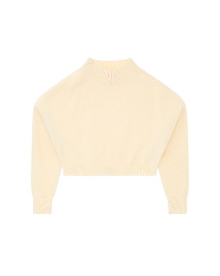 Maglione tricot con maniche a sbuffo