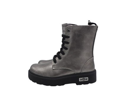 Anfibio in eco pelle laminata con lacci e zip
