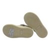 Sneaker primo passo in pelle laminata e micro glitter