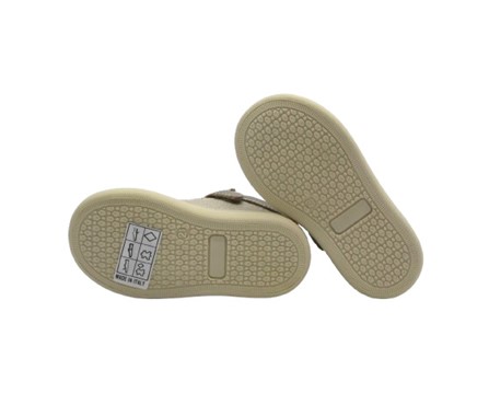 Sneaker primo passo in pelle laminata e micro glitter
