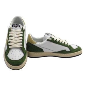 Sneaker in pelle e camoscio con lacci