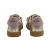 Sneaker in camoscio e pelle laminata con lacci zip e fiocco