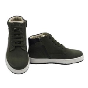 Sneaker alta in camoscio con lacci e zip