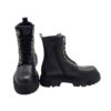 Anfibio in pelle con borchie laterali e zip