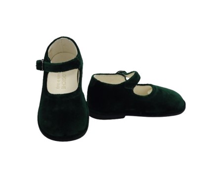 Ballerina primo passo in velluto con fibbietta laterale