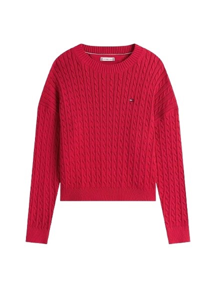 Maglione in cotone con trecce