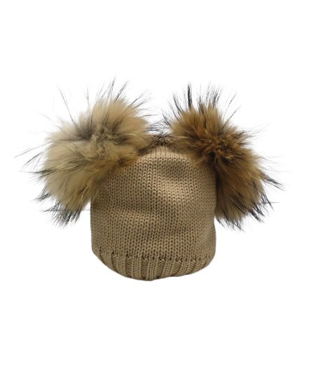 Cappello con doppio pon pon
