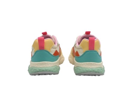 Sneaker in tessuto tecnico ed eco pelle con lacci elastici
