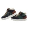 Sneaker primo passo in pelle e camoscio con lacci e zip
