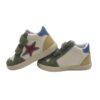 Sneaker primo passo in pelle e camoscio con doppio velcro