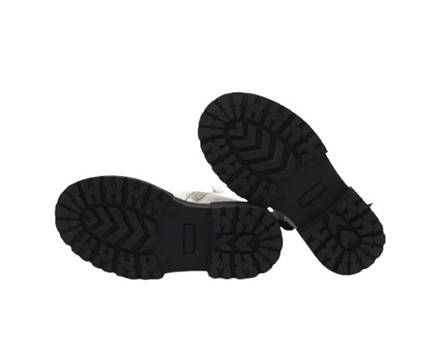 Stivaletto in pelle con fiocco posteriore e zip
