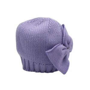 Cappello con fiocco e pon pon laterale