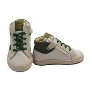 Snekaer in pelle con lacci e zip