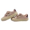 Sneaker in eco pelle metallizzata e glitter e doppio velcro