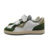 Sneaker in pelle e camoscio con doppio velcro