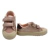 Sneaker in eco pelle metallizzata e glitter e doppio velcro