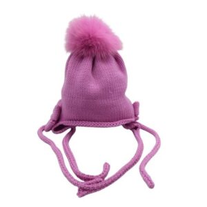 Cappello con para orecchie e pon pon