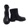 Stivaletto in pelle con anello laterale e zip