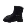 Stivaletto in pelle con anello laterale e zip